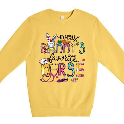 Cute Every Bunnys Is Favorite Nurse Cute Bunnies Easter Eggs Premium Crewneck Sweatshirt