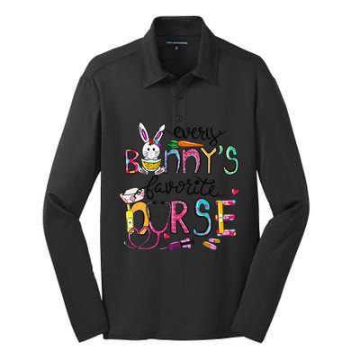 Cute Every Bunnys Is Favorite Nurse Cute Bunnies Easter Eggs Silk Touch Performance Long Sleeve Polo