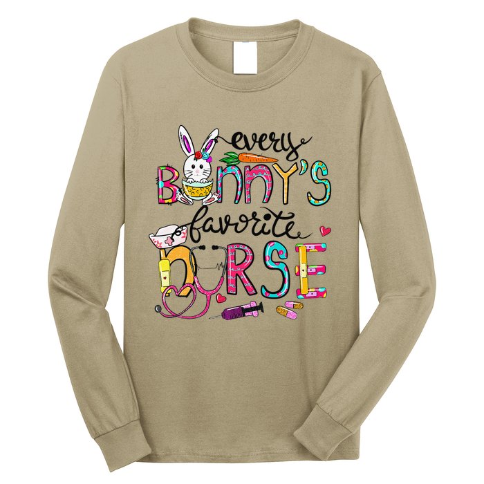 Cute Every Bunnys Is Favorite Nurse Cute Bunnies Easter Eggs Long Sleeve Shirt