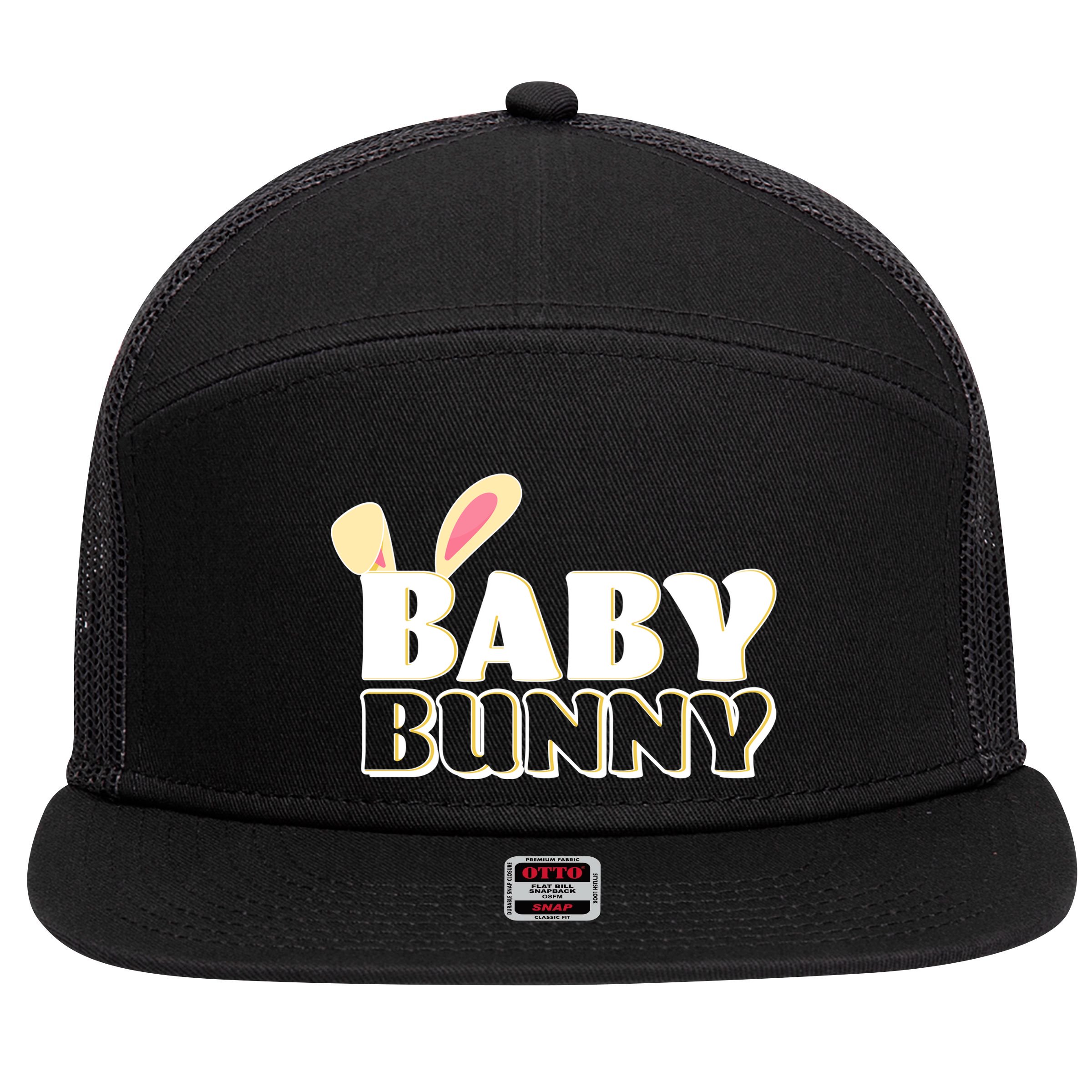 Cute Easter Baby Bunny Matching Family Shirts 7 Panel Mesh Trucker Snapback Hat
