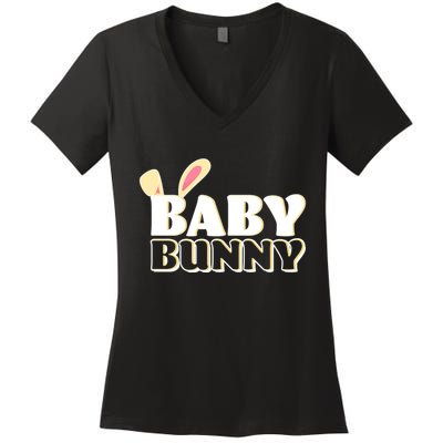 Cute Easter Baby Bunny Matching Family Shirts Women's V-Neck T-Shirt