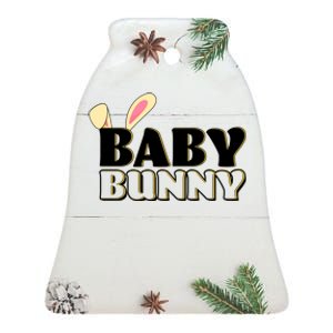 Cute Easter Baby Bunny Matching Family Shirts Ceramic Bell Ornament