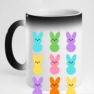 Colorful Easter Bunny Holiday 11oz Black Color Changing Mug