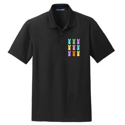 Colorful Easter Bunny Holiday Dry Zone Grid Polo