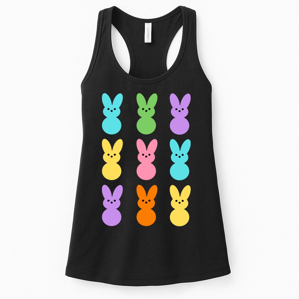 Colorful Easter Bunny Holiday Womens Tank Top