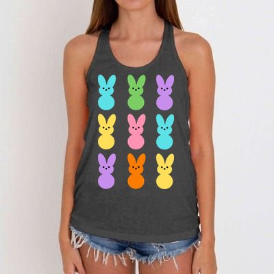 Colorful Easter Bunny Holiday Women's Knotted Racerback Tank