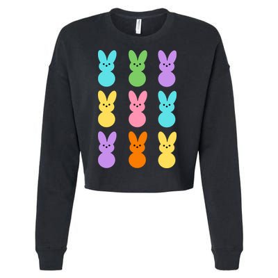 Colorful Easter Bunny Holiday Cropped Pullover Crew
