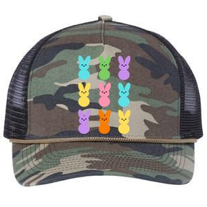 Colorful Easter Bunny Holiday Retro Rope Trucker Hat Cap