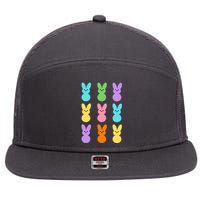 Colorful Easter Bunny Holiday 7 Panel Mesh Trucker Snapback Hat