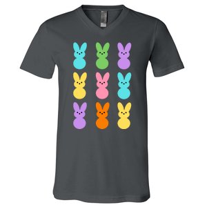 Colorful Easter Bunny Holiday V-Neck T-Shirt