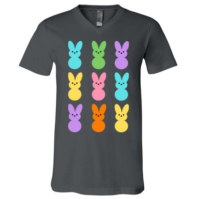 Colorful Easter Bunny Holiday V-Neck T-Shirt