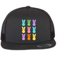 Colorful Easter Bunny Holiday Flat Bill Trucker Hat