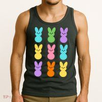 Colorful Easter Bunny Holiday Tank Top