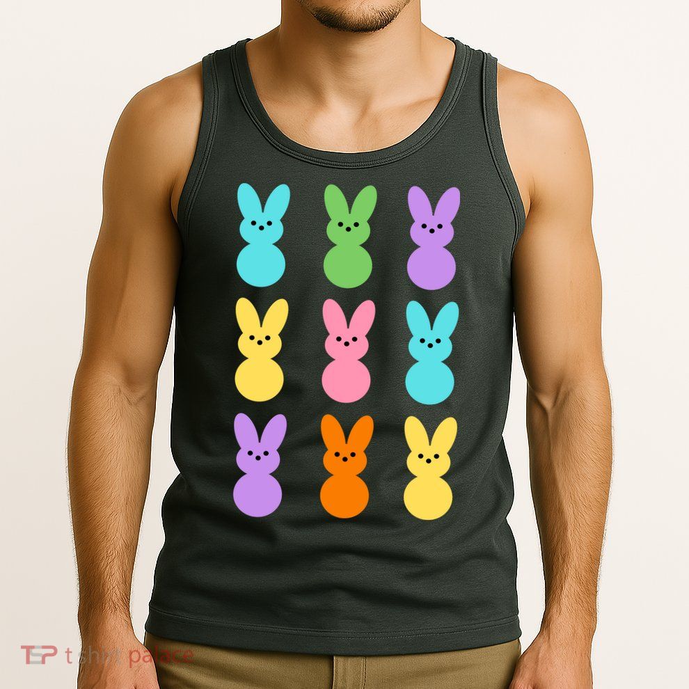Colorful Easter Bunny Holiday Tank Top