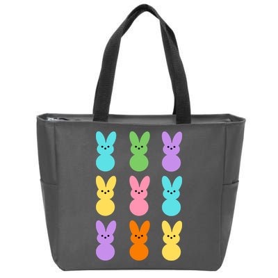 Colorful Easter Bunny Holiday Zip Tote Bag