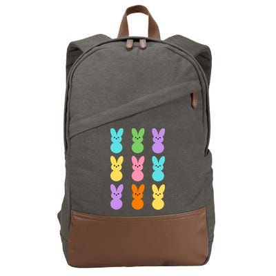 Colorful Easter Bunny Holiday Cotton Canvas Backpack