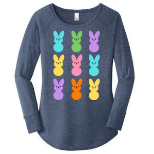 Colorful Easter Bunny Holiday Women's Perfect Tri Tunic Long Sleeve Shirt