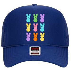 Colorful Easter Bunny Holiday High Crown Mesh Back Trucker Hat