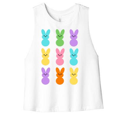 Colorful Easter Bunny Holiday Women's Racerback Cropped Tank