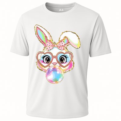Colorful Easter Bunny With Bubblegum And Modern Style Cooling Performance Crew T-Shirt