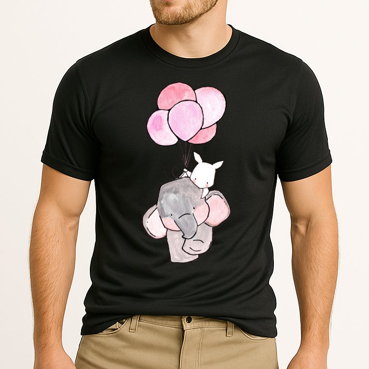 Cute Elephant Balloons Birthday Gift Cooling Performance Crew T-Shirt