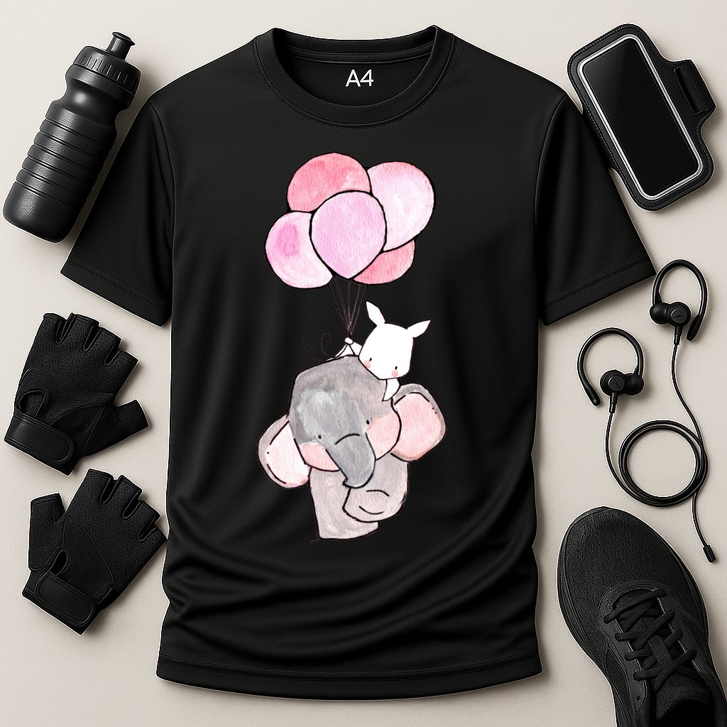 Cute Elephant Balloons Birthday Gift Cooling Performance Crew T-Shirt