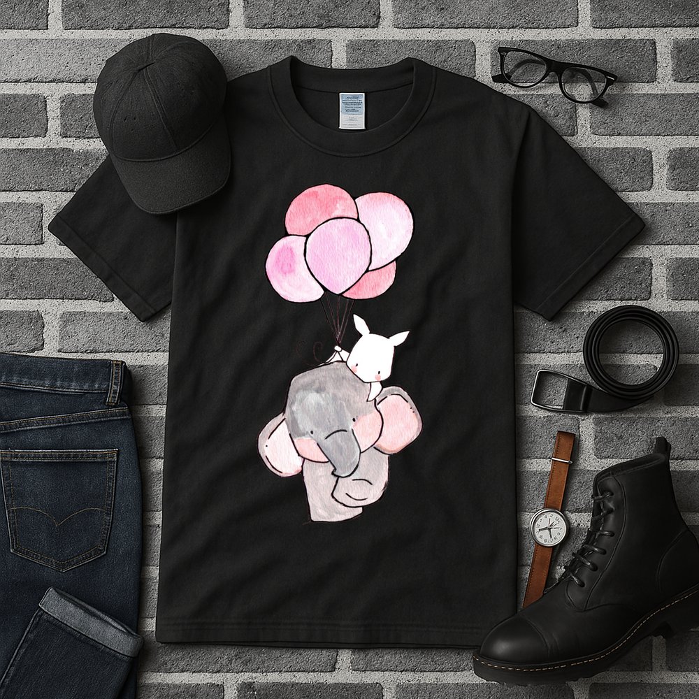 Cute Elephant Balloons Birthday Gift Tall T-Shirt