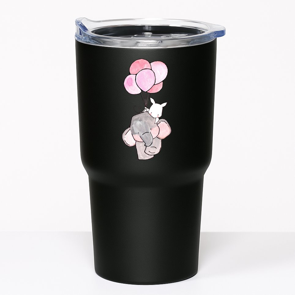 Cute Elephant Balloons Birthday Gift Tumbler