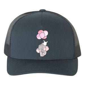 Cute Elephant Balloons Birthday Gift Yupoong Adult 5-Panel Trucker Hat