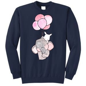 Cute Elephant Balloons Birthday Gift Tall Sweatshirt