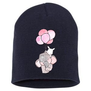 Cute Elephant Balloons Birthday Gift Short Acrylic Beanie