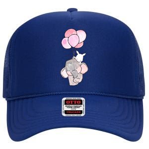 Cute Elephant Balloons Birthday Gift High Crown Mesh Back Trucker Hat