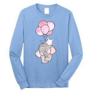 Cute Elephant Balloons Birthday Gift Long Sleeve Shirt