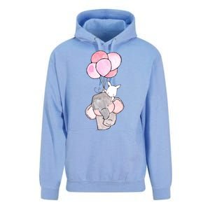 Cute Elephant Balloons Birthday Gift Unisex Surf Hoodie