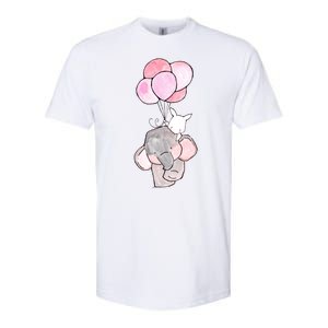 Cute Elephant Balloons Birthday Gift Softstyle CVC T-Shirt