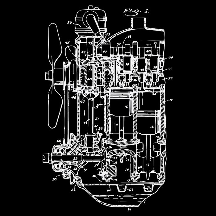 Car Engine Blueprint Car Auto Mechanic Garage Engineer Daily Commute Backpack