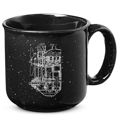 Car Engine Blueprint Car Auto Mechanic Garage Engineer 15oz Campfire Ceramic Mug