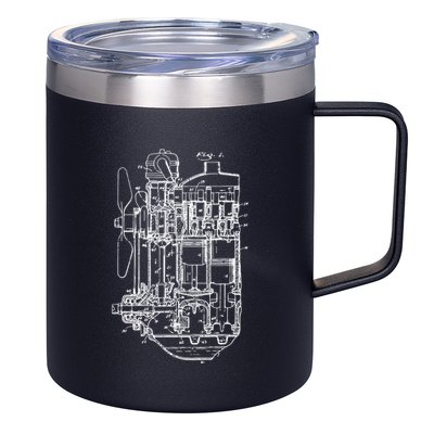 Car Engine Blueprint Car Auto Mechanic Garage Engineer 12oz Stainless Steel Coffee Mug