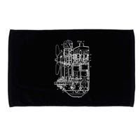 Car Engine Blueprint Car Auto Mechanic Garage Engineer Microfiber Hand Towel