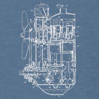 Car Engine Blueprint Car Auto Mechanic Garage Engineer Garment-Dyed Sweatshirt