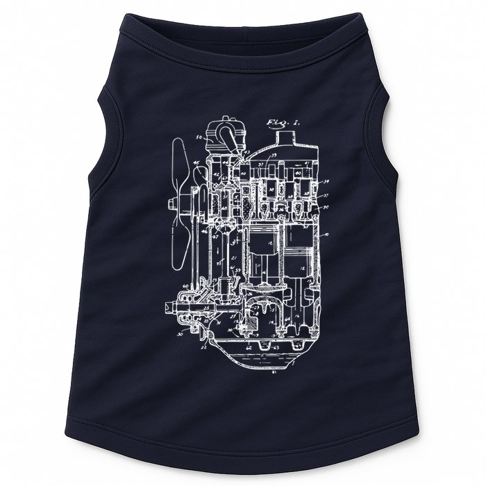 Car Engine Blueprint Car Auto Mechanic Garage Engineer Doggie Tank