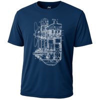 Car Engine Blueprint Car Auto Mechanic Garage Engineer Performance Shirt