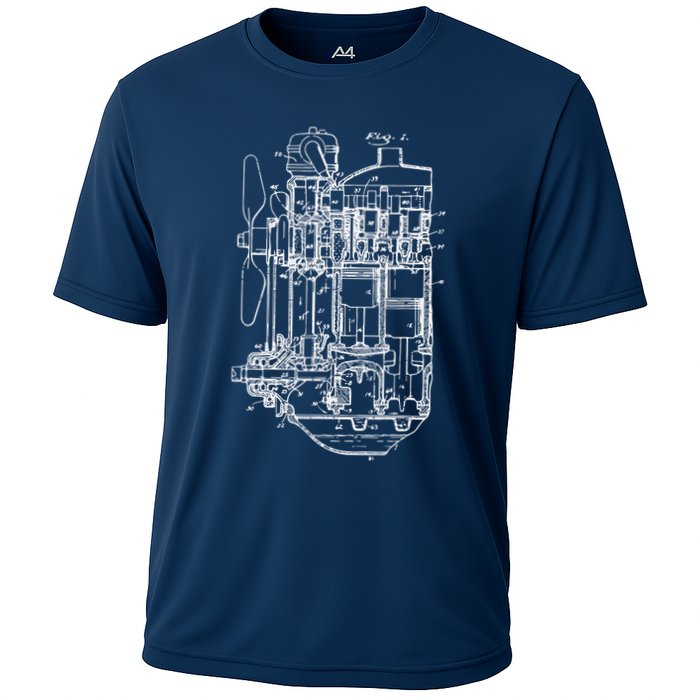 Car Engine Blueprint Car Auto Mechanic Garage Engineer Performance Shirt