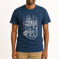 Car Engine Blueprint Car Auto Mechanic Garage Engineer Tall T-Shirt