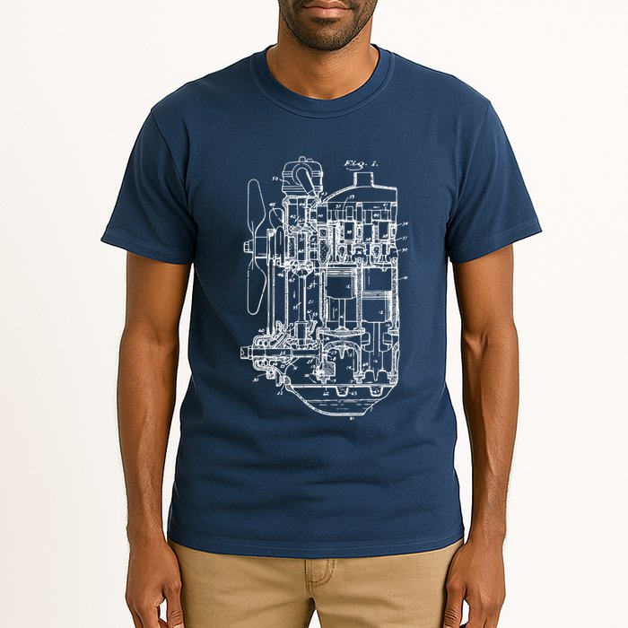 Car Engine Blueprint Car Auto Mechanic Garage Engineer Tall T-Shirt