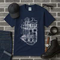 Car Engine Blueprint Car Auto Mechanic Garage Engineer Tall T-Shirt