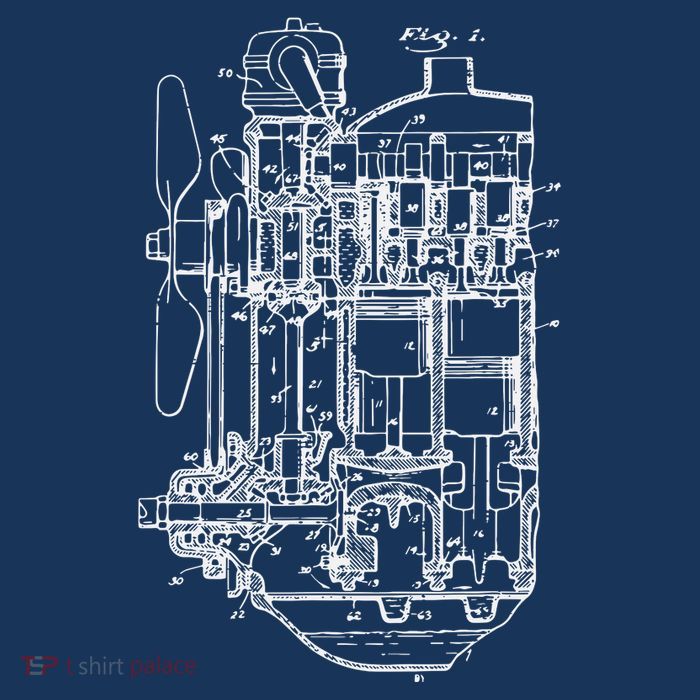 Car Engine Blueprint Car Auto Mechanic Garage Engineer Tall T-Shirt