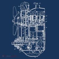Car Engine Blueprint Car Auto Mechanic Garage Engineer Hooded Wearable Blanket