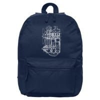 Car Engine Blueprint Car Auto Mechanic Garage Engineer 16 in Basic Backpack