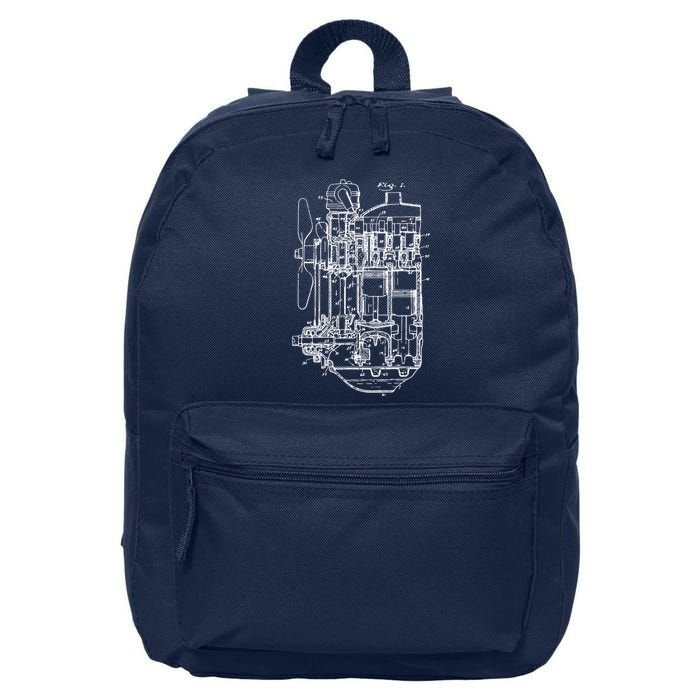 Car Engine Blueprint Car Auto Mechanic Garage Engineer 16 in Basic Backpack